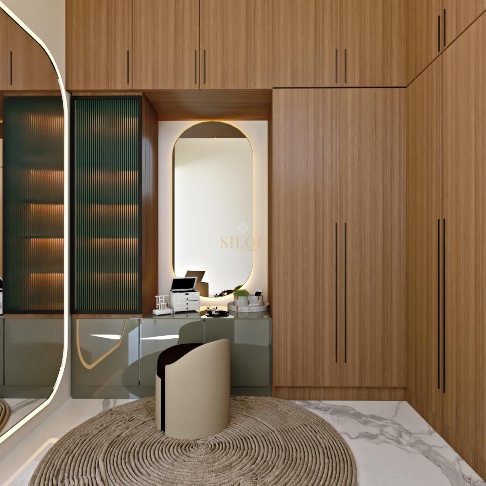 Taupe Minimal Bedsuites — Wardrobe & Bed